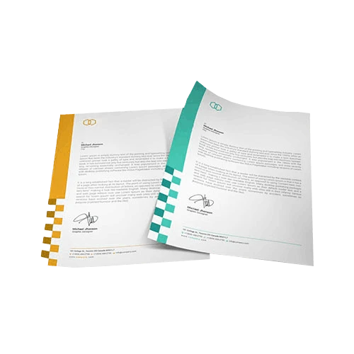 Custom printed A4 letterheads with corporate design and decent design